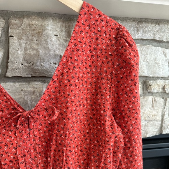 NWT Madewell Tie-Back Peplum Long-sleeve Top Campden Daisies Woman's Size S - Picture 12 of 14